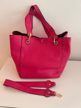 Hot Pink Ladies Tote Bag with Detachable Strap